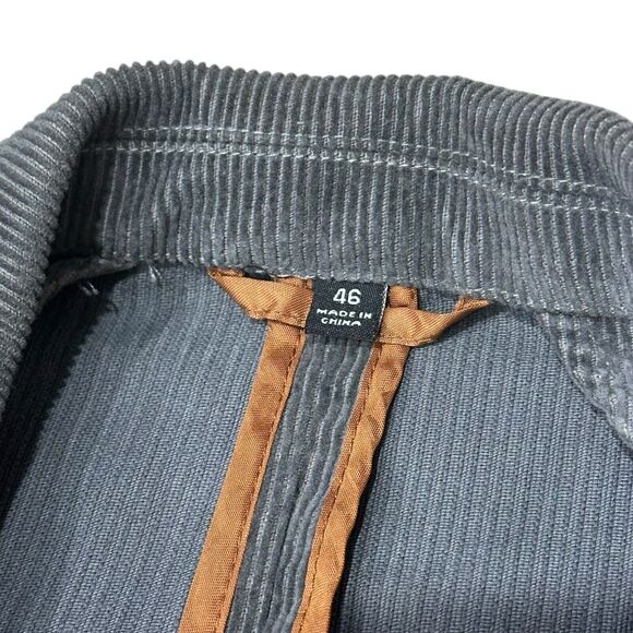 J Peterman Men's Size 46 Gray Sport Coat Corduroy Blazer Jacket Heavy J. Grey - Picture 5 of 11